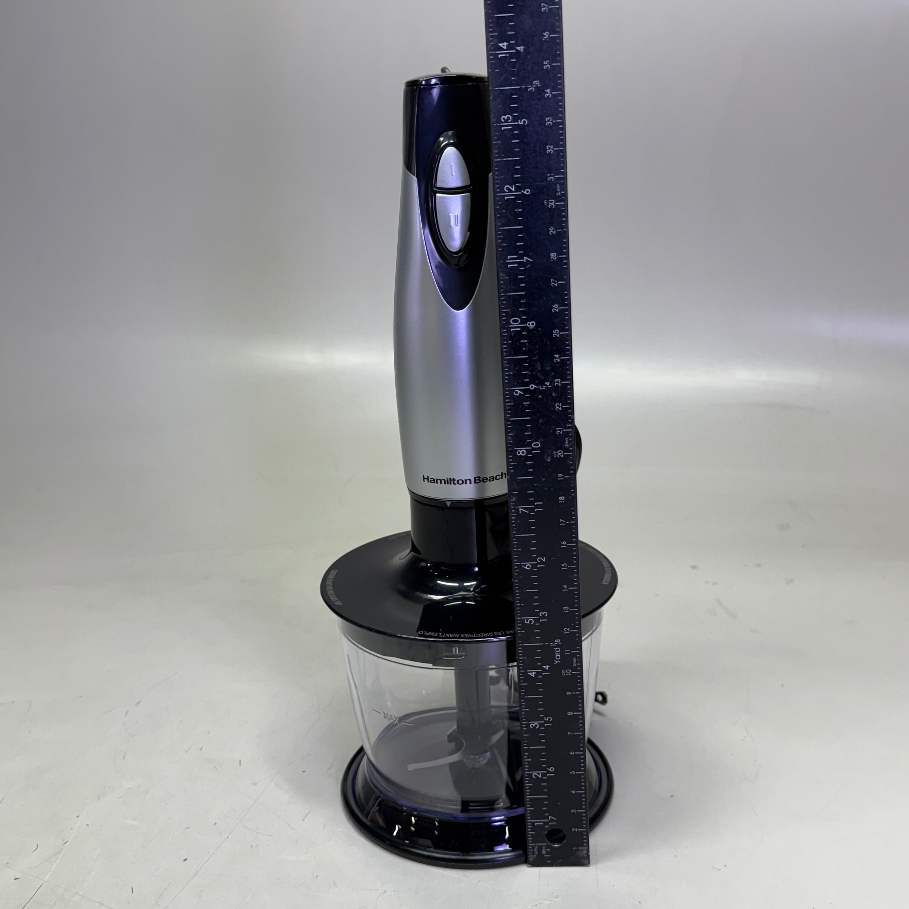 HAMILTON BEACH Electric Immersion Hand Blender With Handheld Blending Stick 2 Speed 225 Watts Grey & Black 59765G