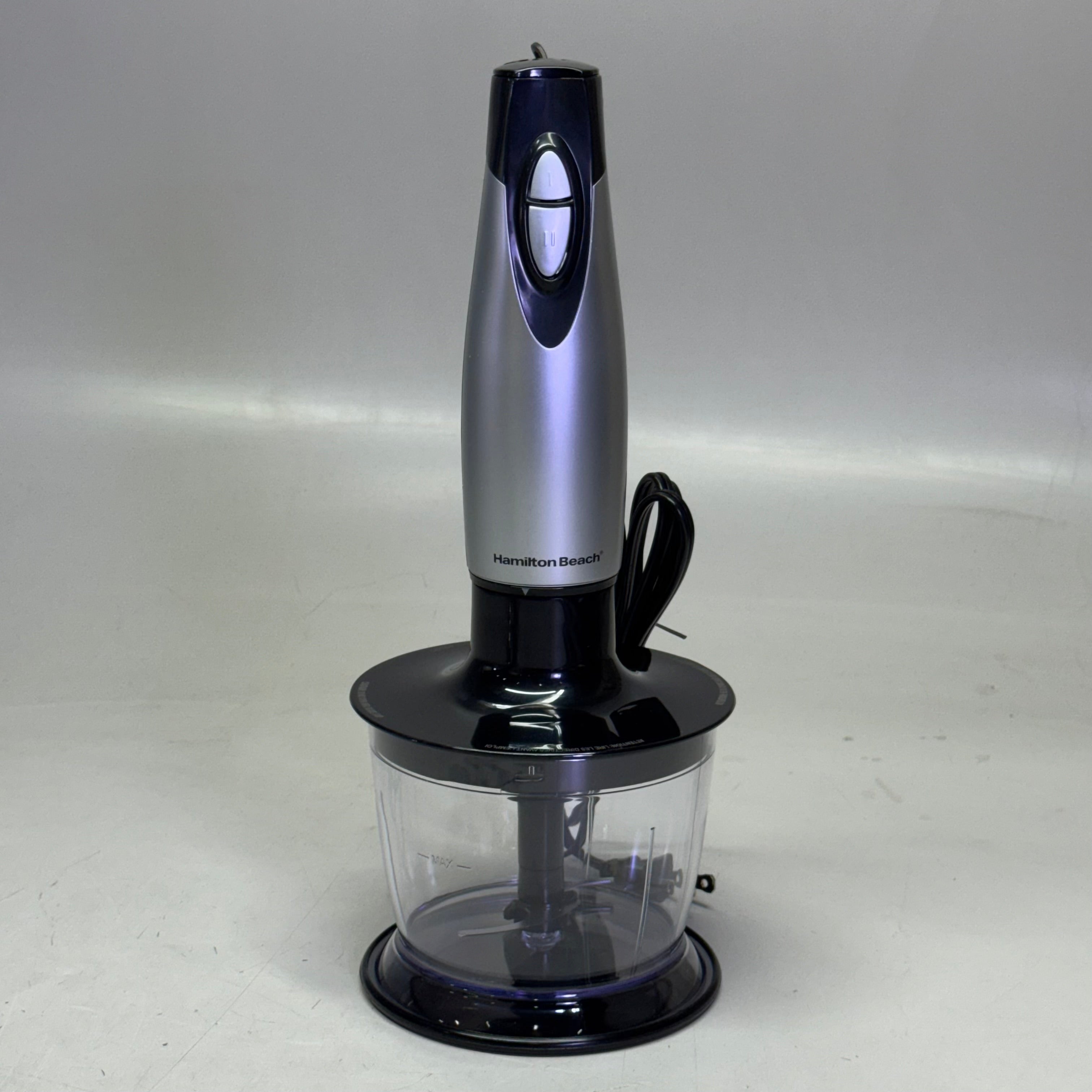 HAMILTON BEACH Electric Immersion Hand Blender With Handheld Blending Stick 2 Speed 225 Watts Grey & Black 59765G